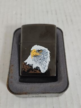 Vintage Zippo Eagle Lighter In Orignal Case